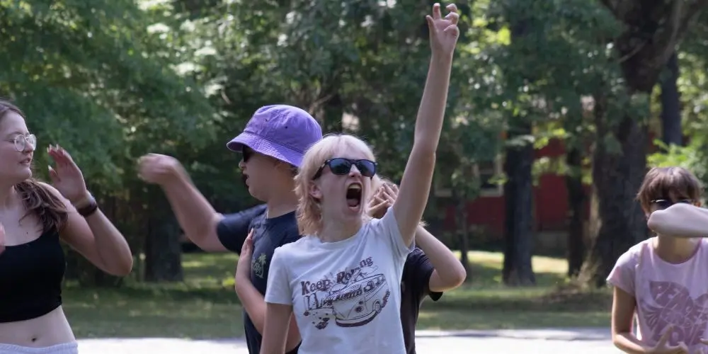 Teenage Girl Yelling with Joy