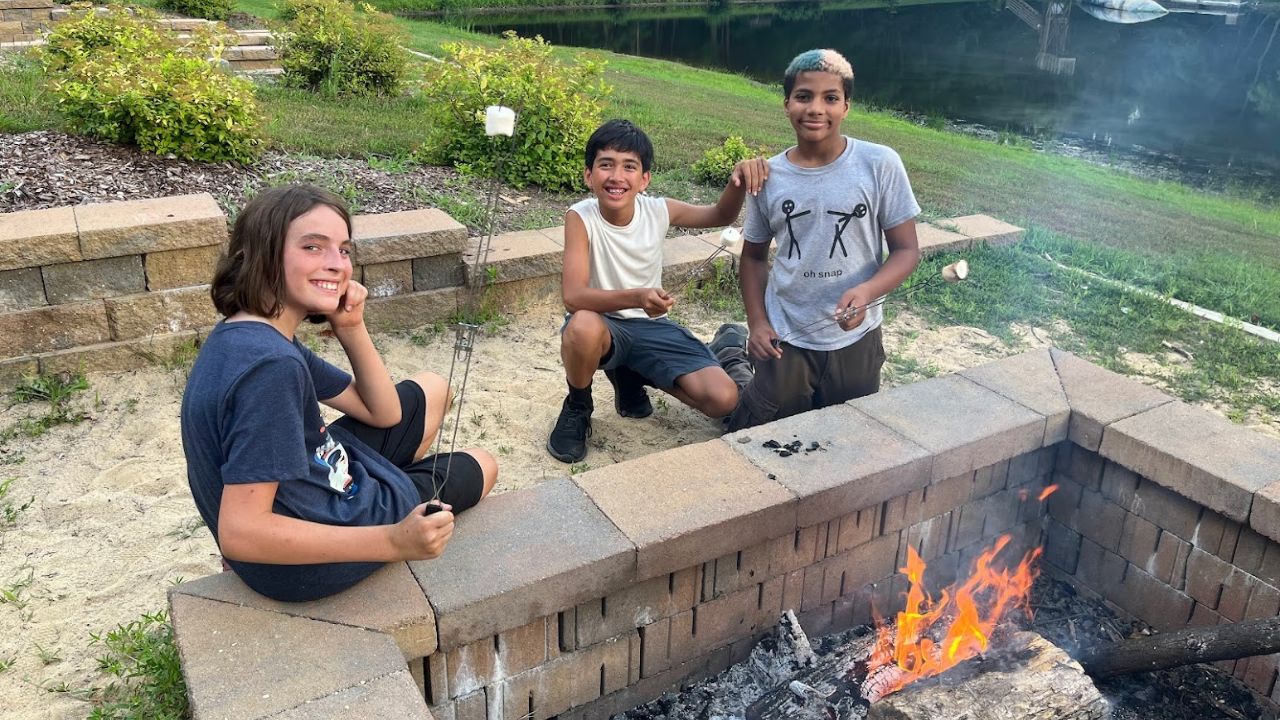 image of Sleepaway Theatre Camp students by fire